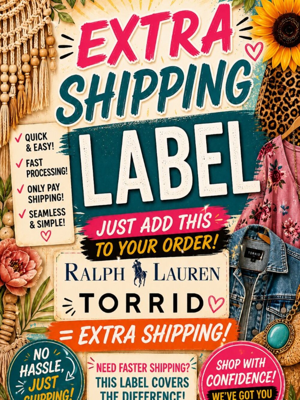 OVER 5LB SHIPPING LABEL - FOR LIVE POSH SHOWS ONLY~~~